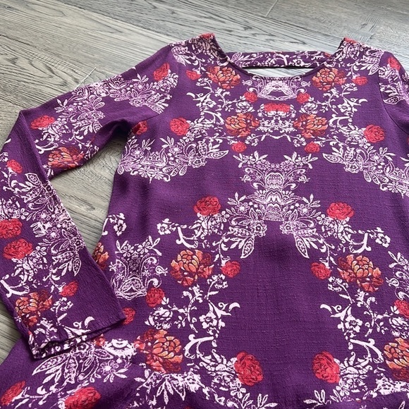 🔥free People🔥 | Purple floral Smooth Talker plumberry tunic dress - Picture 5 of 11